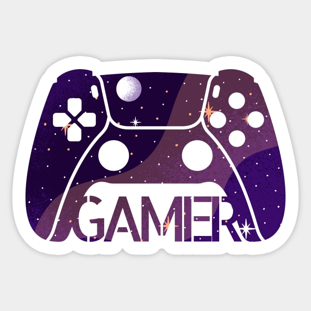 Gamer Controller Silhouette Sticker by MrDrajan